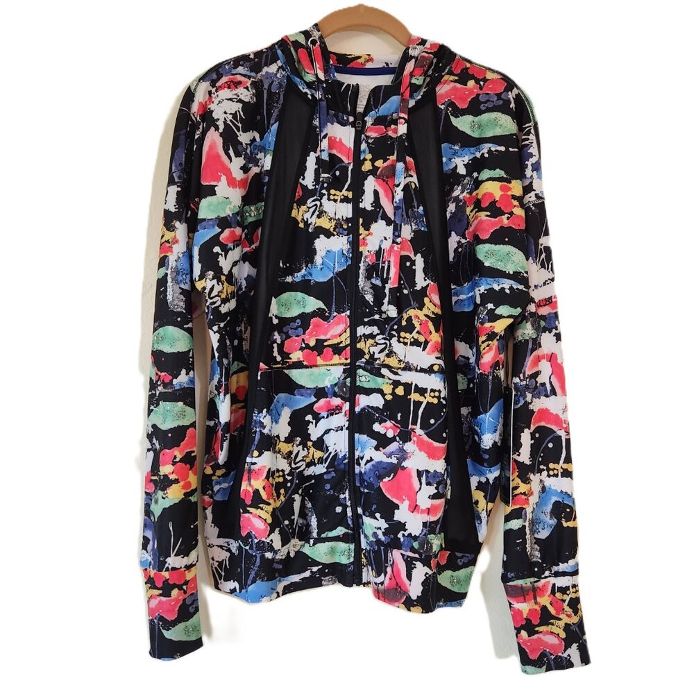 NWT ABS by Allen Schwartz "Black Graffiti" Activewear Hoodie Size M